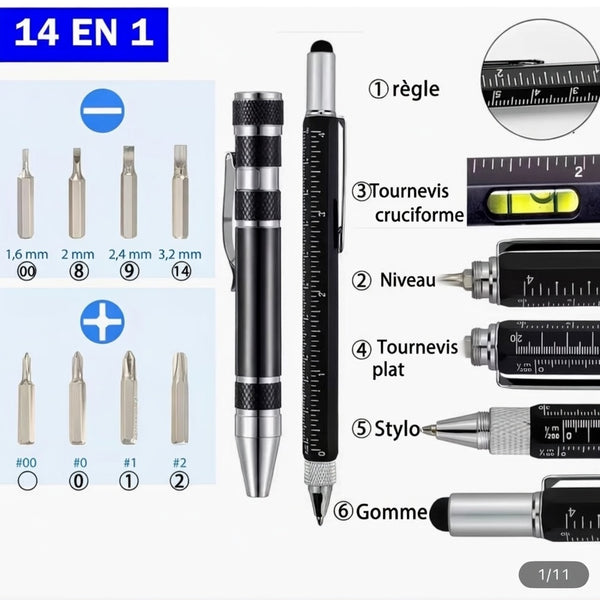 STYLO 14-EN-1 – L’ALLIÉ DE TOUS LES PROS ET BRICOLEURS